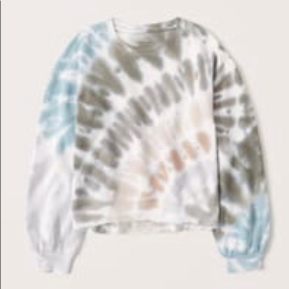 A&F Puff Sleeve Tie Dye Sweatshirt